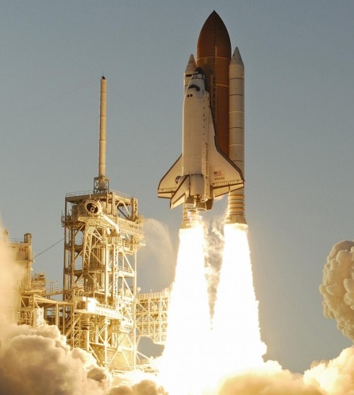 Space shuttle launch.