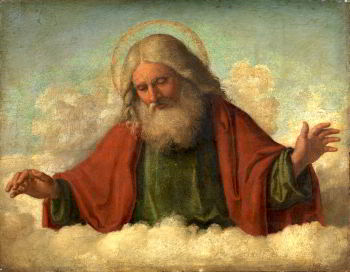 God in the clouds.